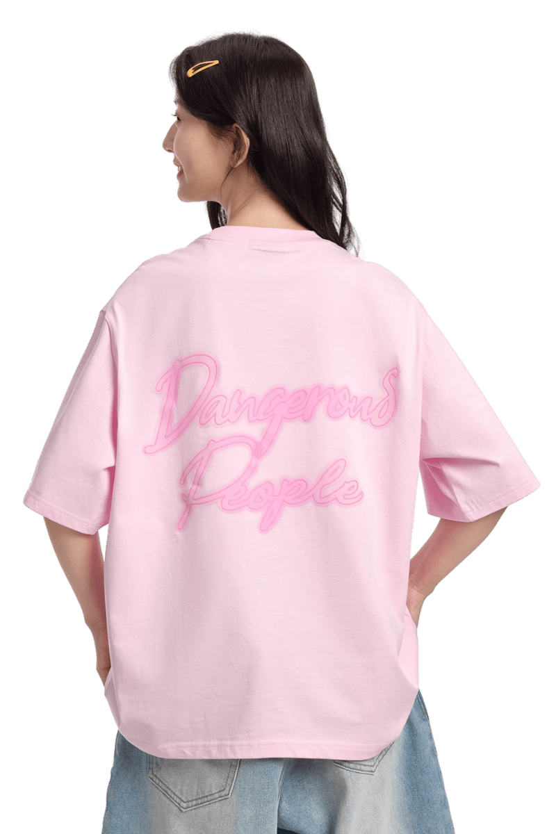 Dangerous People Gradient Outline Back Print Tee - ShaLaoBan