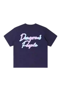 Dangerous People Gradient Outline Back Print Tee - ShaLaoBan