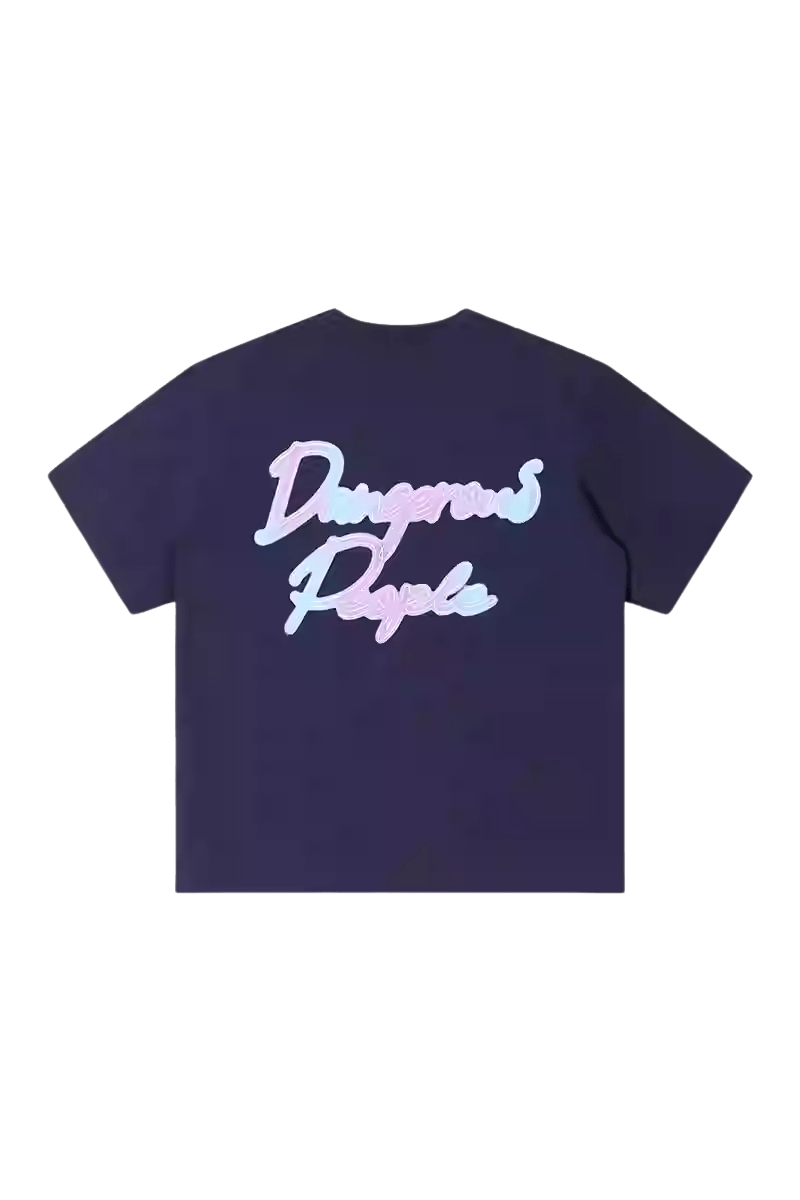 Dangerous People Gradient Outline Back Print Tee - ShaLaoBan