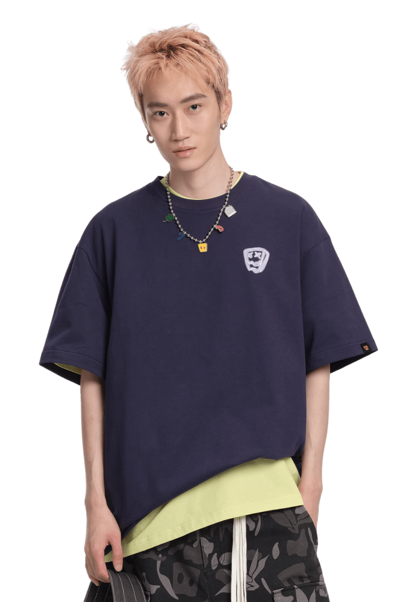 Dangerous People Gradient Outline Back Print Tee - ShaLaoBan