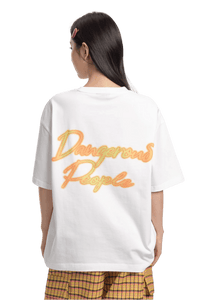 Dangerous People Gradient Outline Back Print Tee - ShaLaoBan