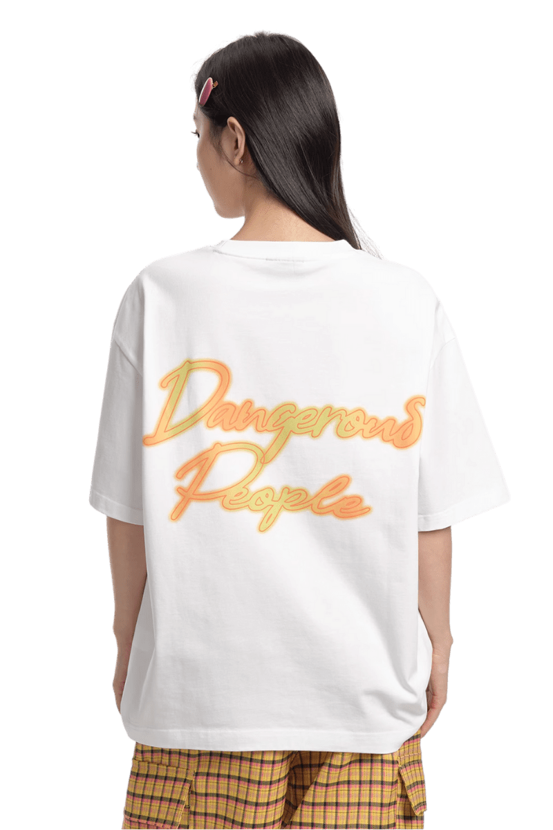 Dangerous People Gradient Outline Back Print Tee - ShaLaoBan