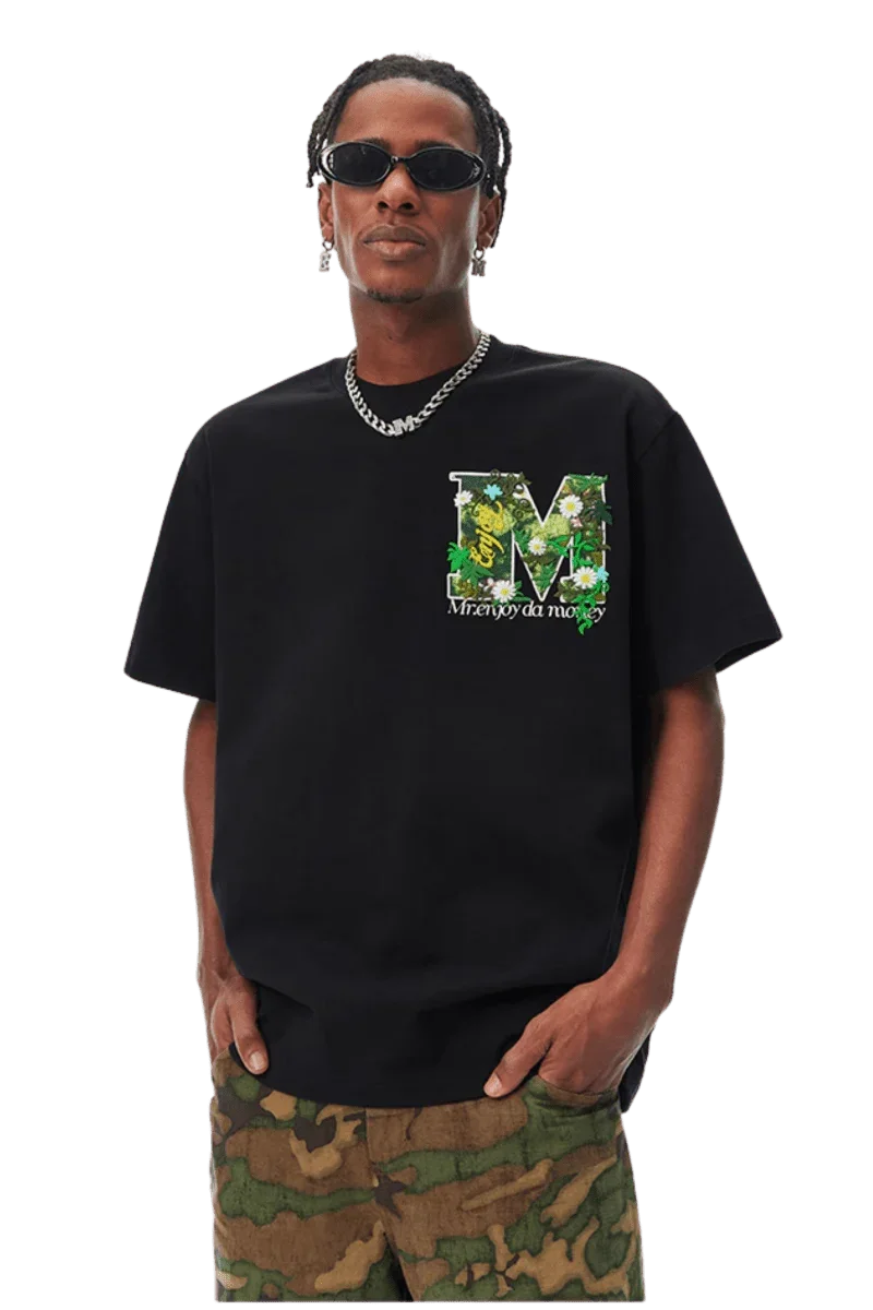 MEDM SS25 Green Floral Embroidery Tee