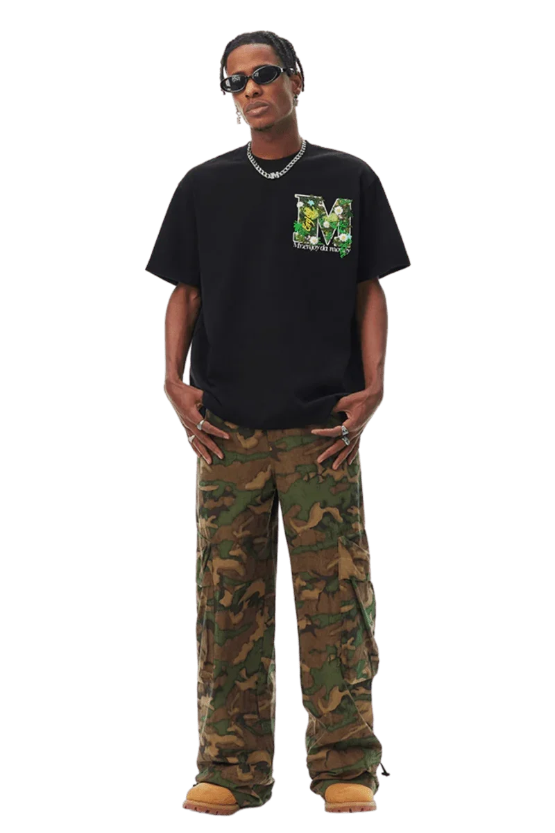 MEDM SS25 Green Floral Embroidery Tee