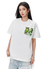 MEDM SS25 Green Floral Embroidery Tee