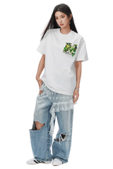 MEDM SS25 Green Floral Embroidery Tee