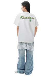 MEDM SS25 Green Floral Embroidery Tee