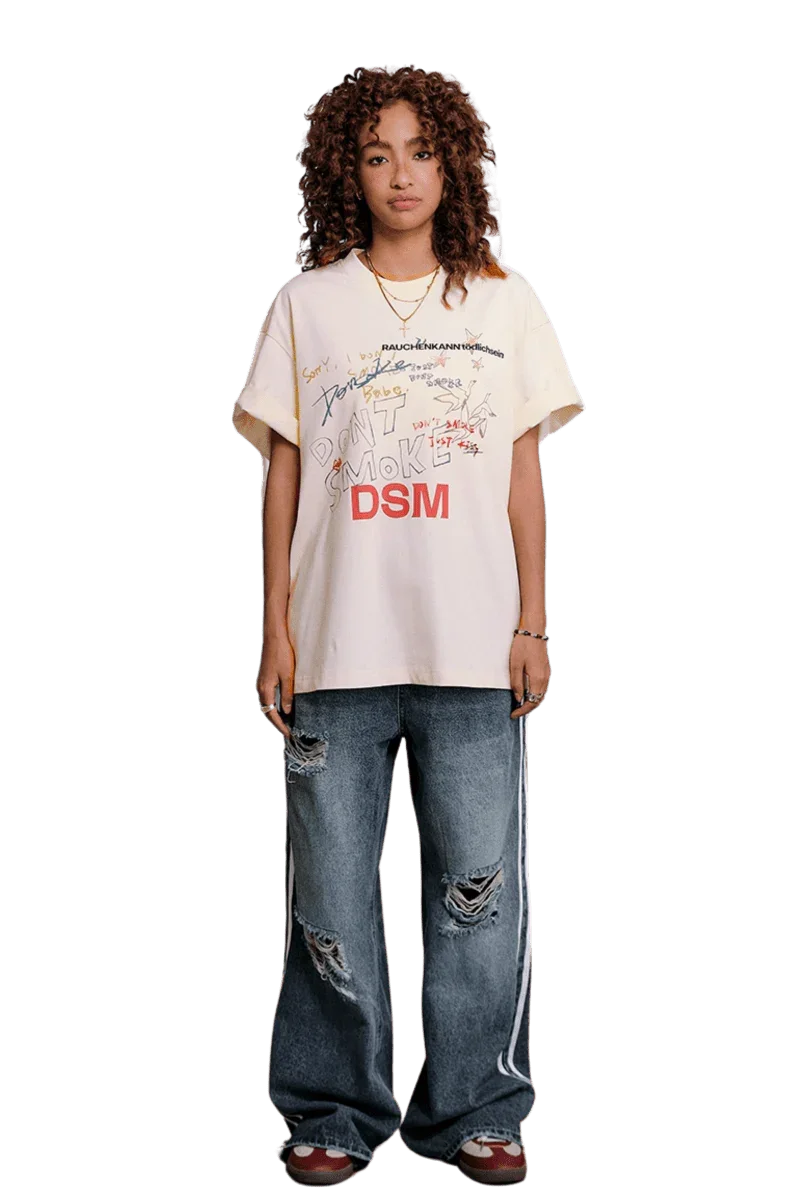 IDontSmoke Hand Painted Graffiti Tee - ShaLaoBan
