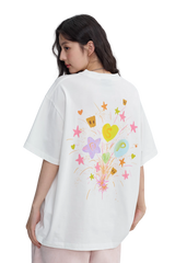 Dangerous People Heart Fireworks Grafitti Tee