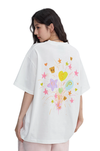 Dangerous People Heart Fireworks Grafitti Tee