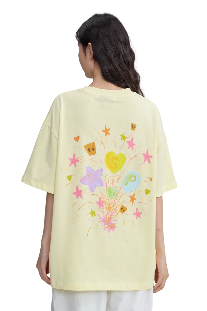 Dangerous People Heart Fireworks Grafitti Tee