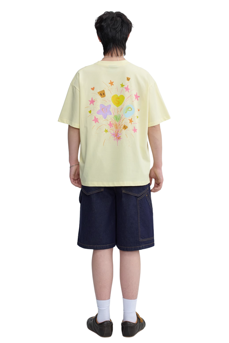 Dangerous People Heart Fireworks Grafitti Tee