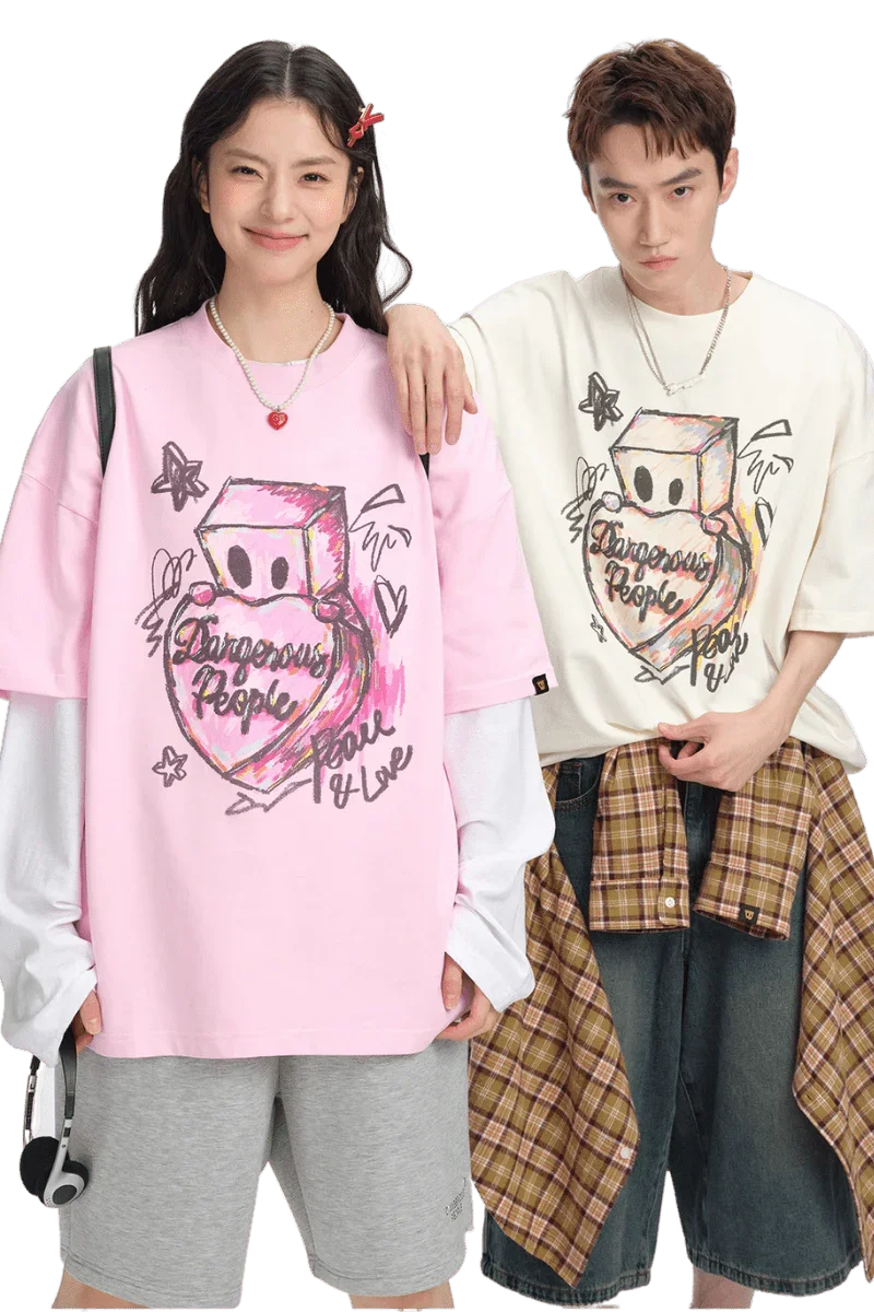 Dangerous People Heart Graffiti Tee - ShaLaoBan