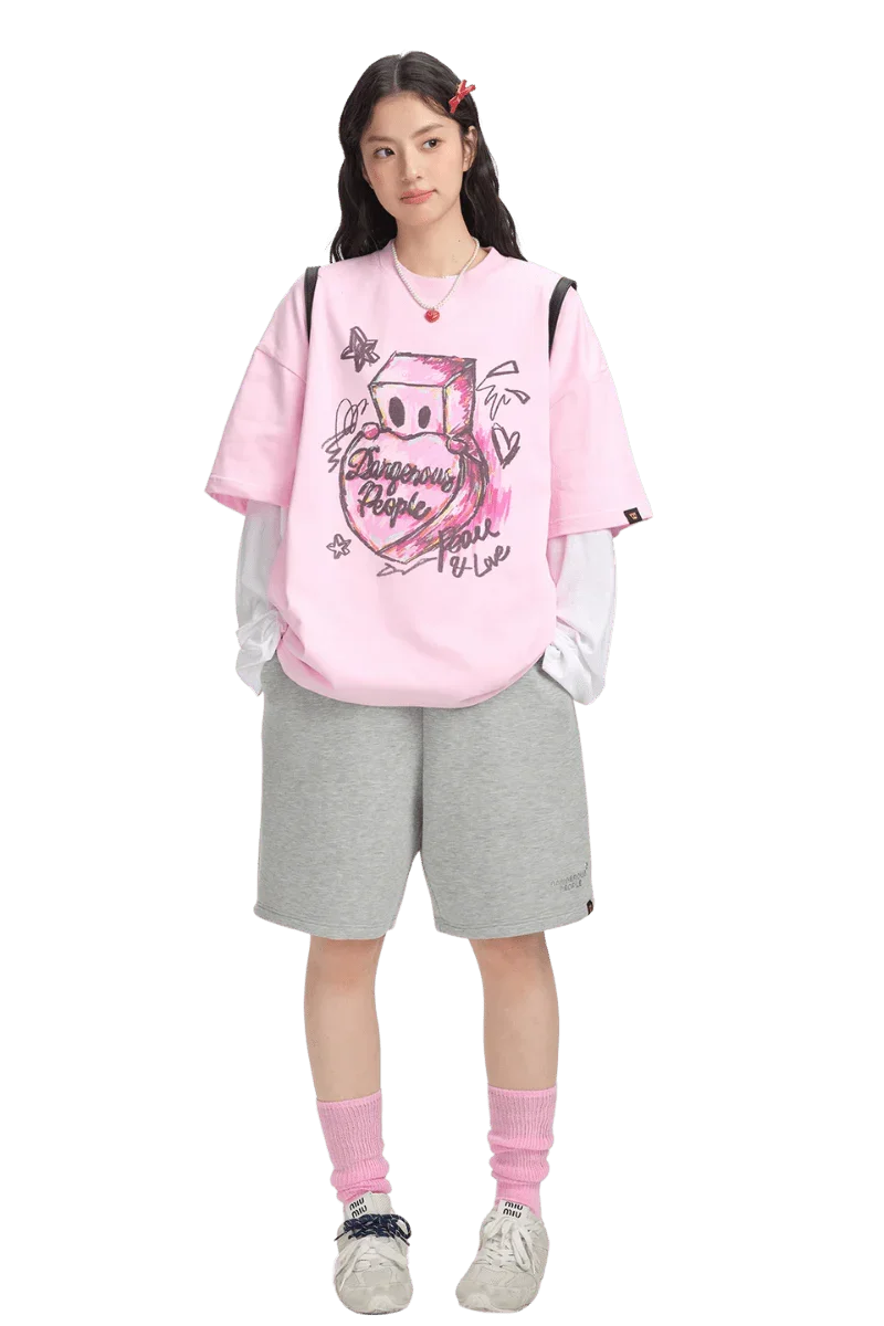 Dangerous People Heart Graffiti Tee - ShaLaoBan