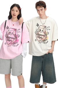 Dangerous People Heart Graffiti Tee - ShaLaoBan