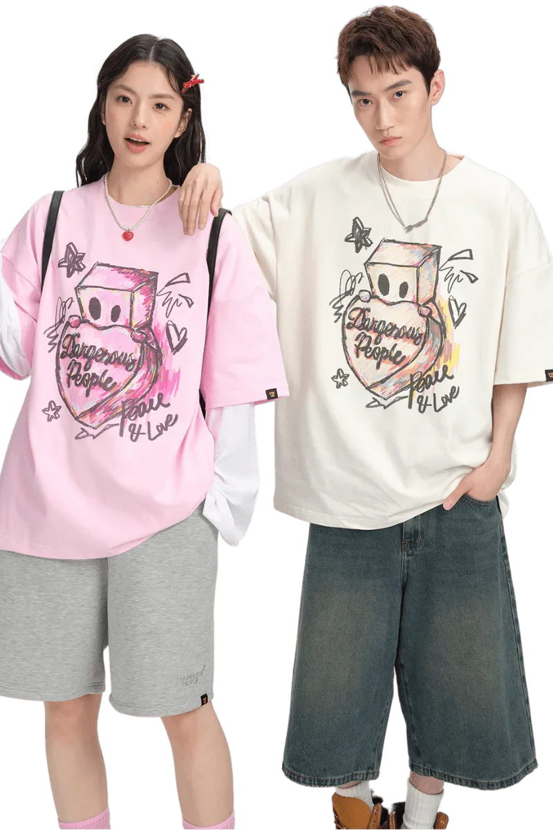 Dangerous People Heart Graffiti Tee - ShaLaoBan