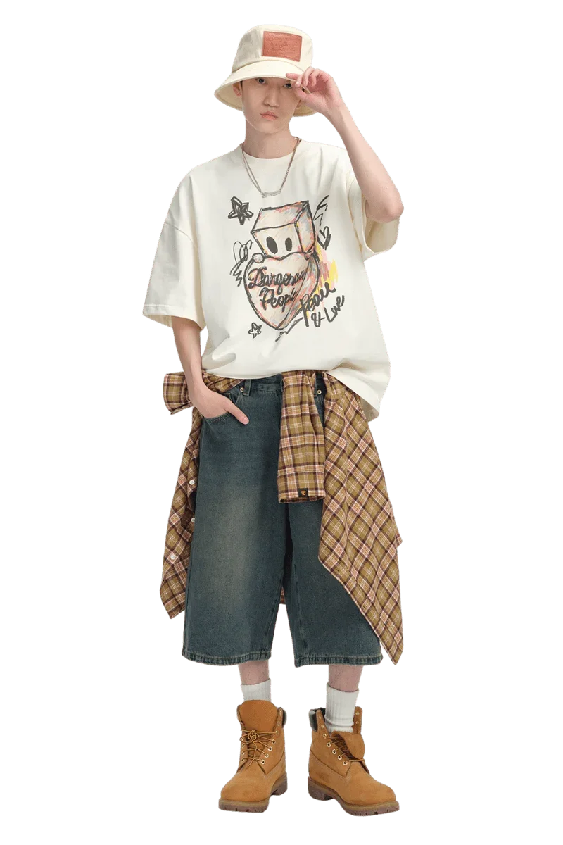Dangerous People Heart Graffiti Tee - ShaLaoBan
