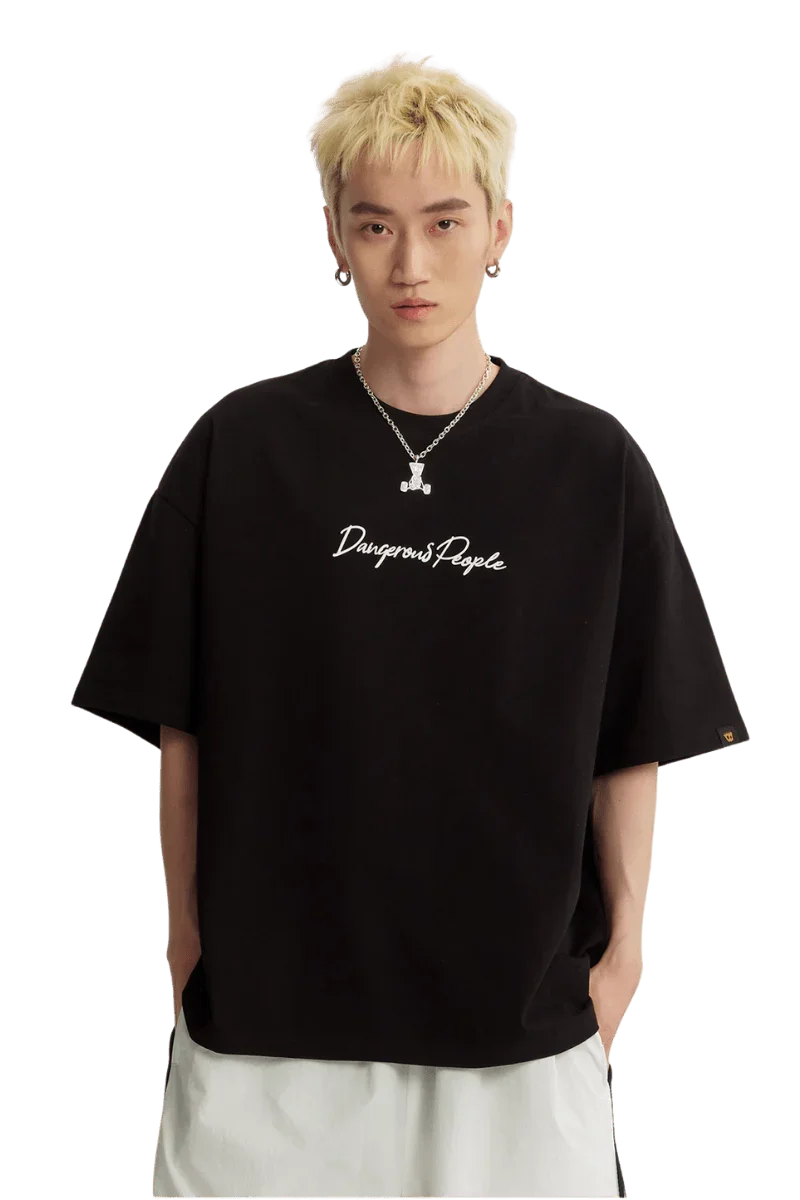 Dangerous People Heavy Weight Basic Cursive Tee - ShaLaoBan