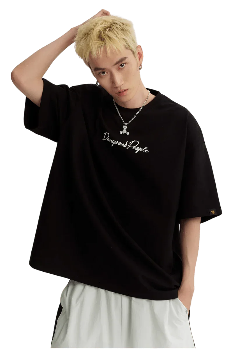 Dangerous People Heavy Weight Basic Cursive Tee - ShaLaoBan