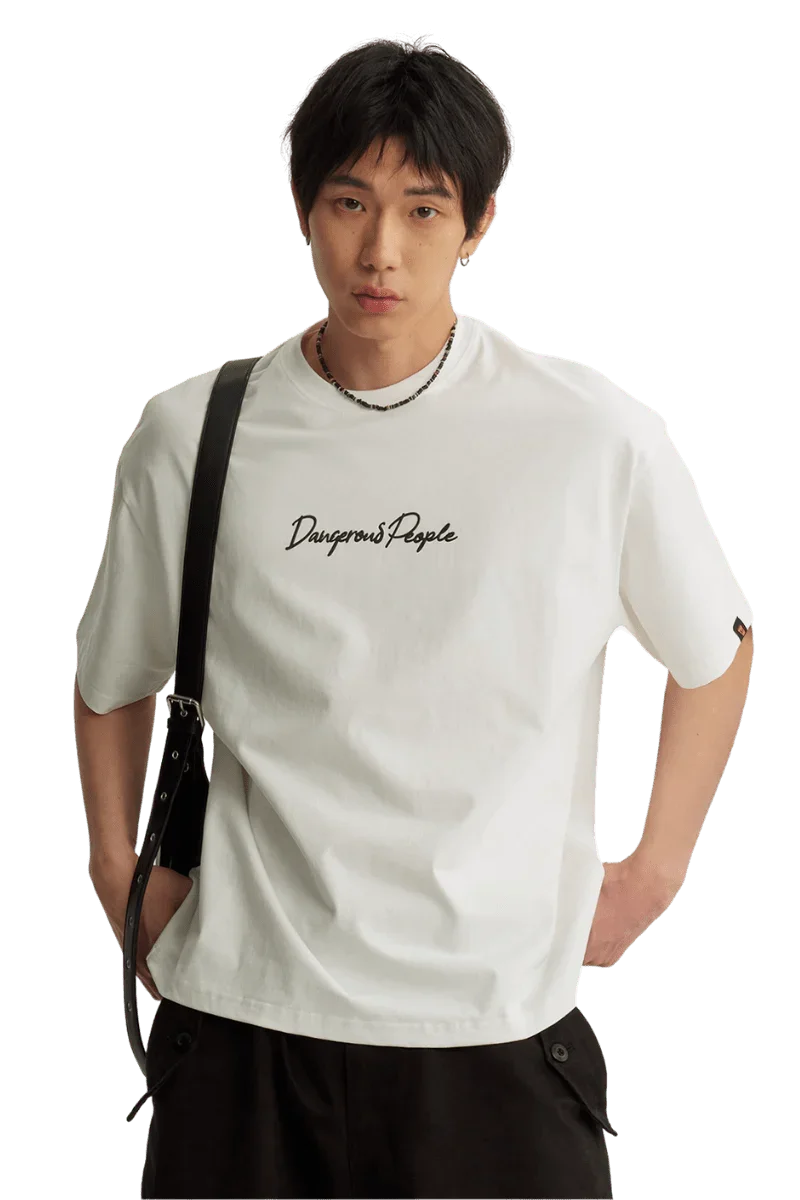Dangerous People Heavy Weight Basic Cursive Tee - ShaLaoBan