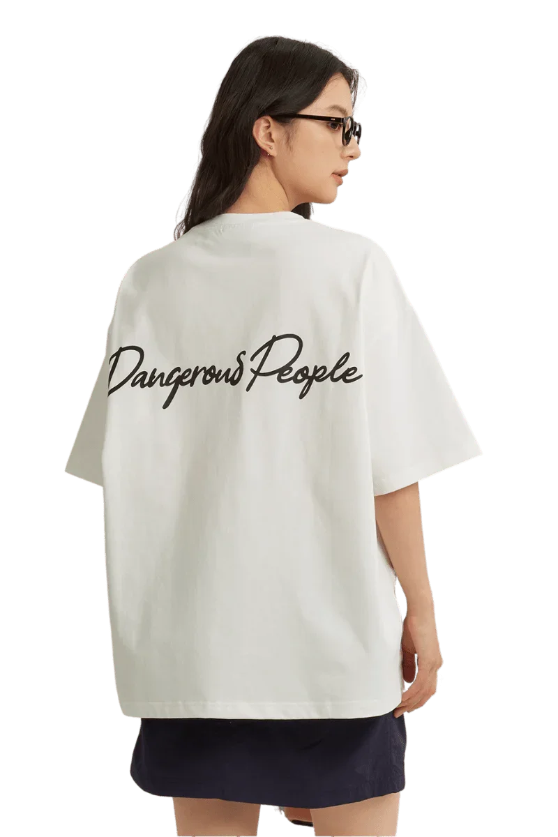 Dangerous People Heavy Weight Basic Cursive Tee - ShaLaoBan