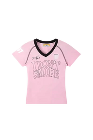 IDontSmoke Ladies V-Neck Jersey Tee
(Sorona Material) - ShaLaoBan