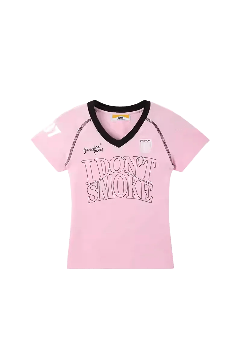 IDontSmoke Ladies V-Neck Jersey Tee
(Sorona Material) - ShaLaoBan