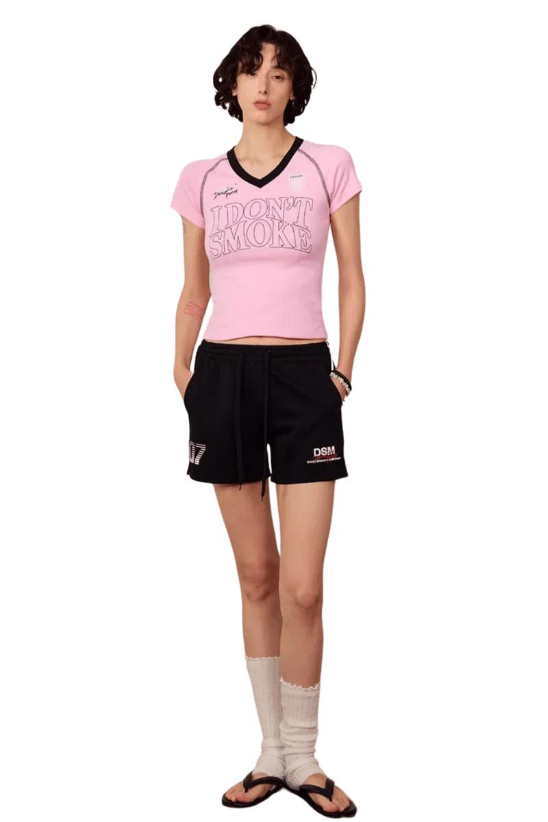 IDontSmoke Ladies V-Neck Jersey Tee
(Sorona Material) - ShaLaoBan