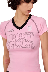 IDontSmoke Ladies V-Neck Jersey Tee
(Sorona Material) - ShaLaoBan