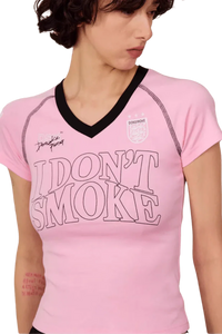IDontSmoke Ladies V-Neck Jersey Tee
(Sorona Material) - ShaLaoBan