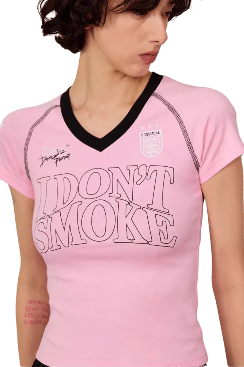 IDontSmoke Ladies V-Neck Jersey Tee
(Sorona Material) - ShaLaoBan