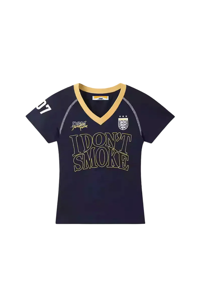 IDontSmoke Ladies V-Neck Jersey Tee
(Sorona Material) - ShaLaoBan