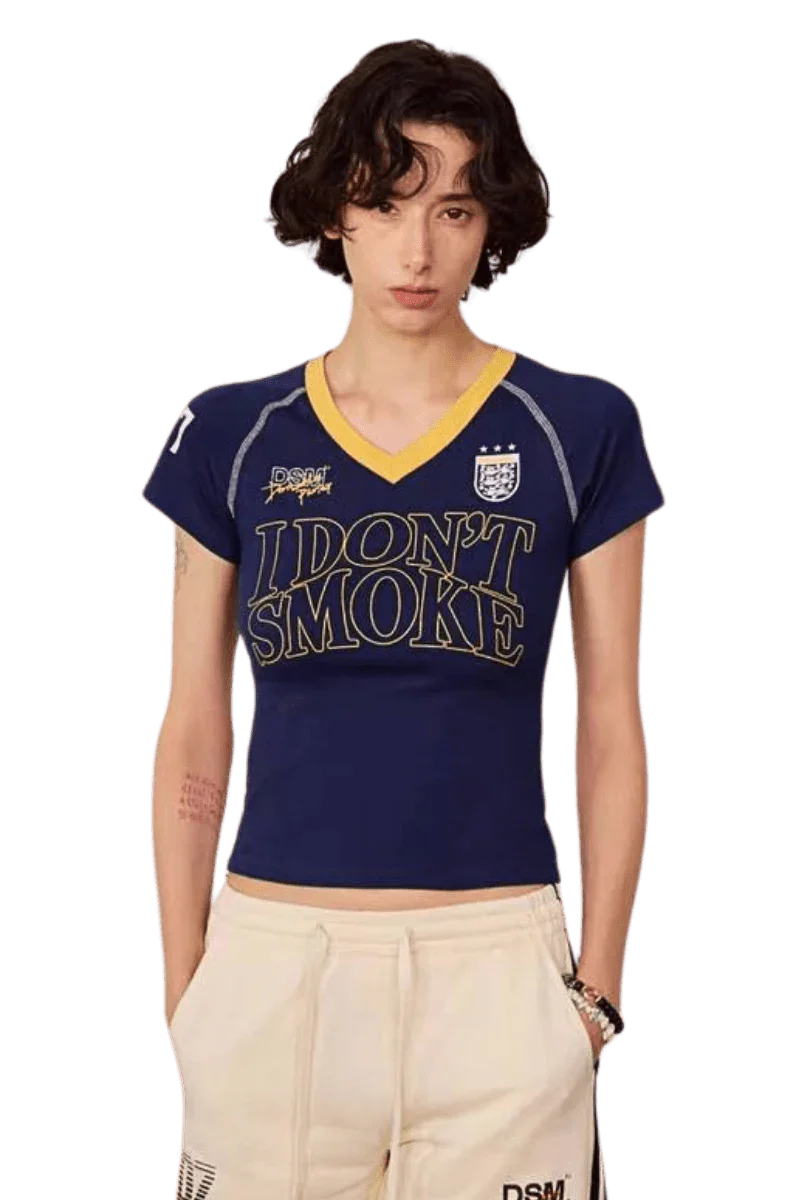 IDontSmoke Ladies V-Neck Jersey Tee
(Sorona Material) - ShaLaoBan