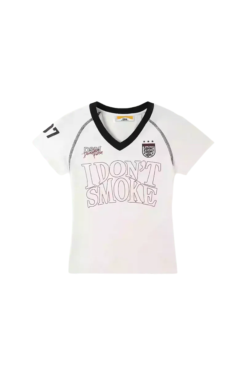 IDontSmoke Ladies V-Neck Jersey Tee
(Sorona Material) - ShaLaoBan