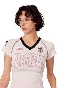 IDontSmoke Ladies V-Neck Jersey Tee
(Sorona Material) - ShaLaoBan