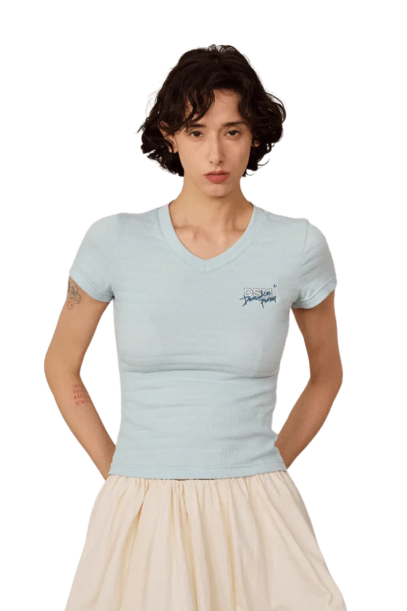 IDontSmoke Ladies V-Neck Ripple Tee - ShaLaoBan