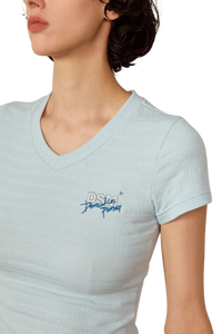 IDontSmoke Ladies V-Neck Ripple Tee - ShaLaoBan