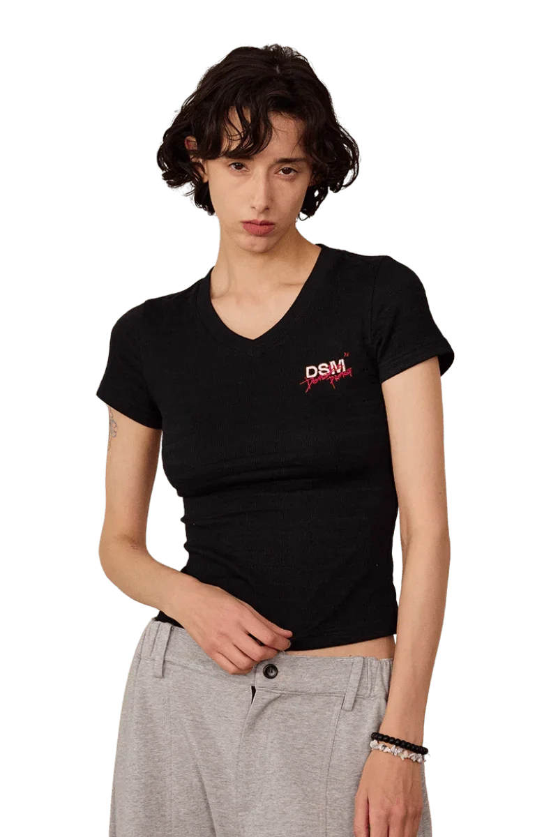 IDontSmoke Ladies V-Neck Ripple Tee - ShaLaoBan