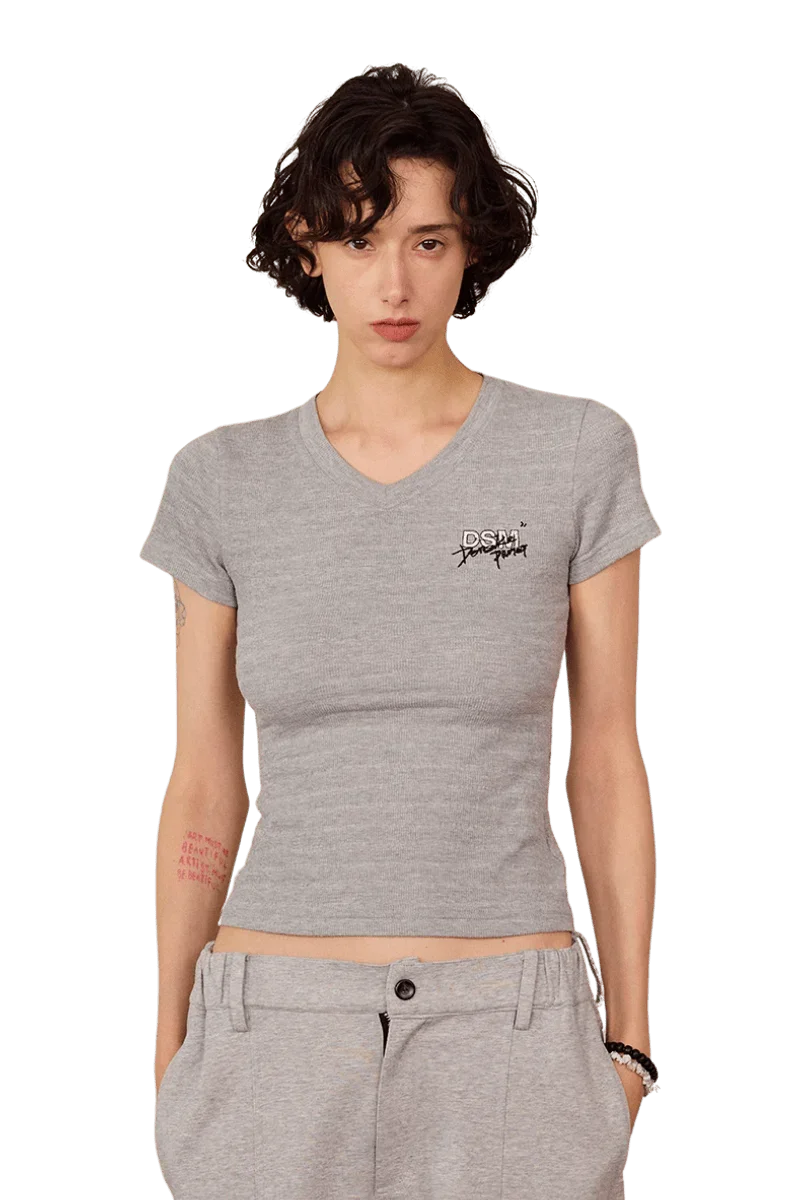 IDontSmoke Ladies V-Neck Ripple Tee - ShaLaoBan