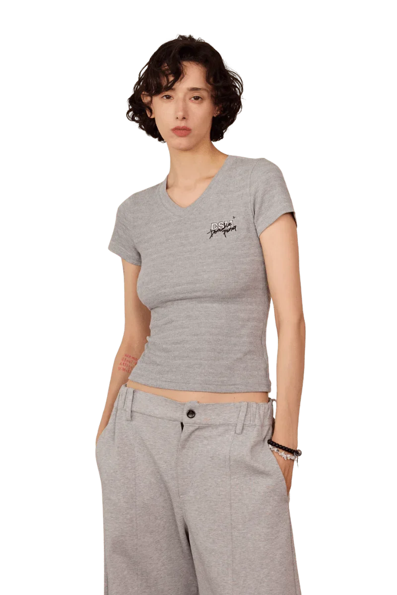IDontSmoke Ladies V-Neck Ripple Tee - ShaLaoBan
