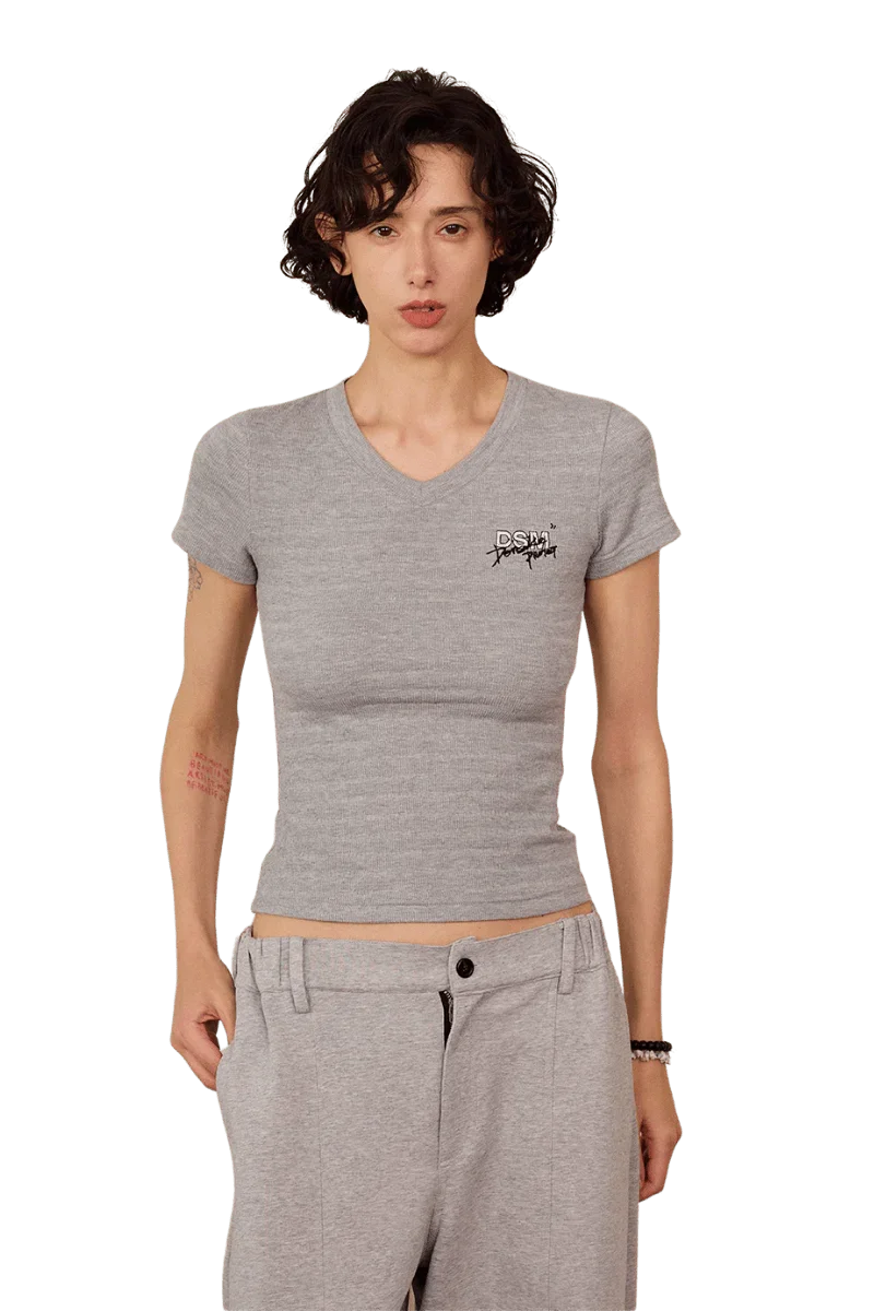 IDontSmoke Ladies V-Neck Ripple Tee - ShaLaoBan