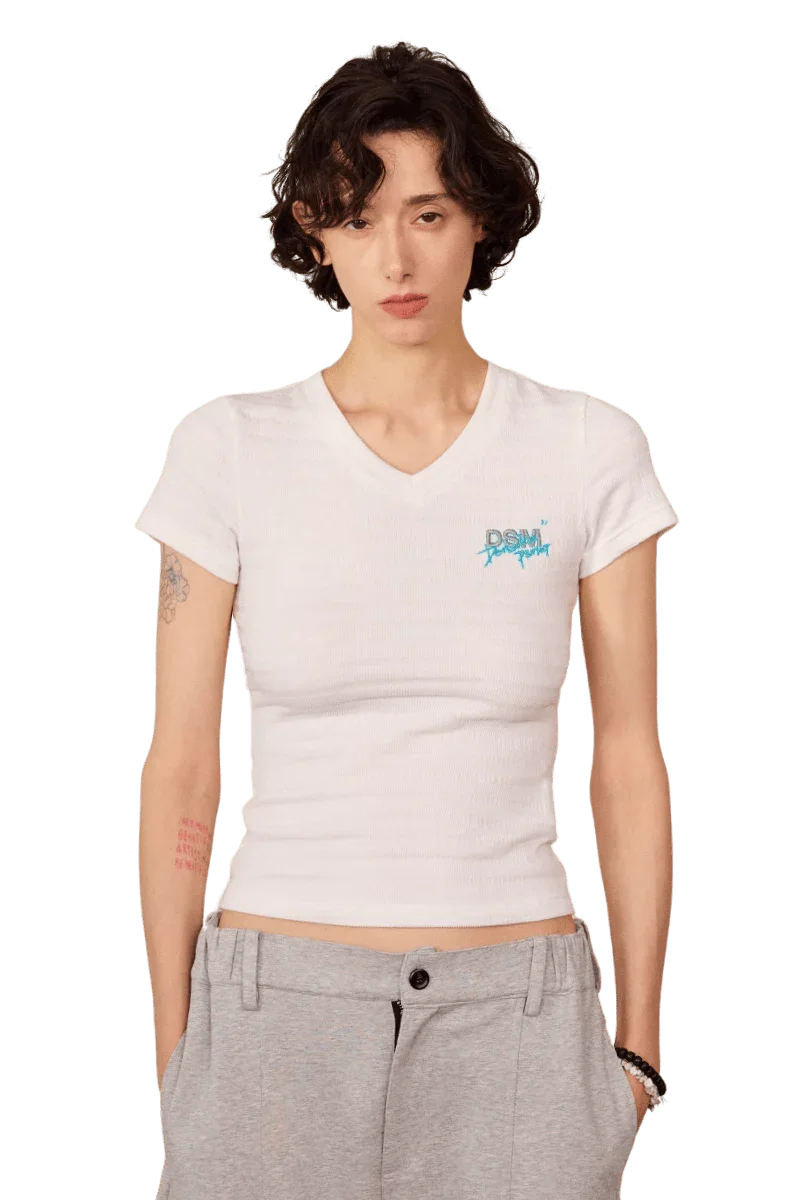IDontSmoke Ladies V-Neck Ripple Tee - ShaLaoBan