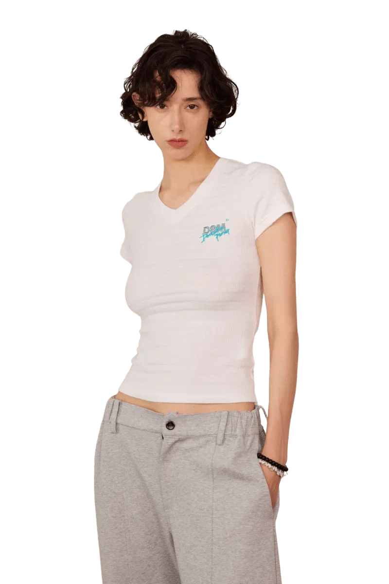 IDontSmoke Ladies V-Neck Ripple Tee - ShaLaoBan
