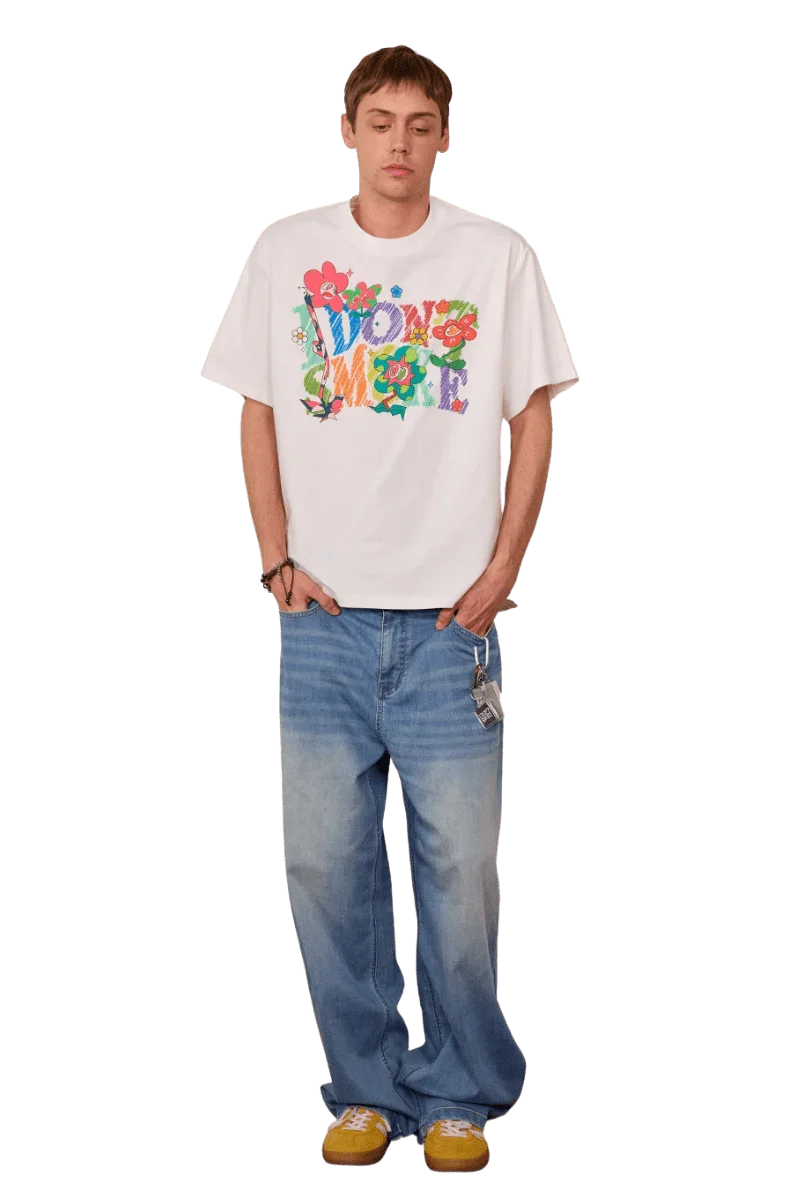 IDontSmoke Rainbow Crayon Floral Tee
(Sorona Material) - ShaLaoBan