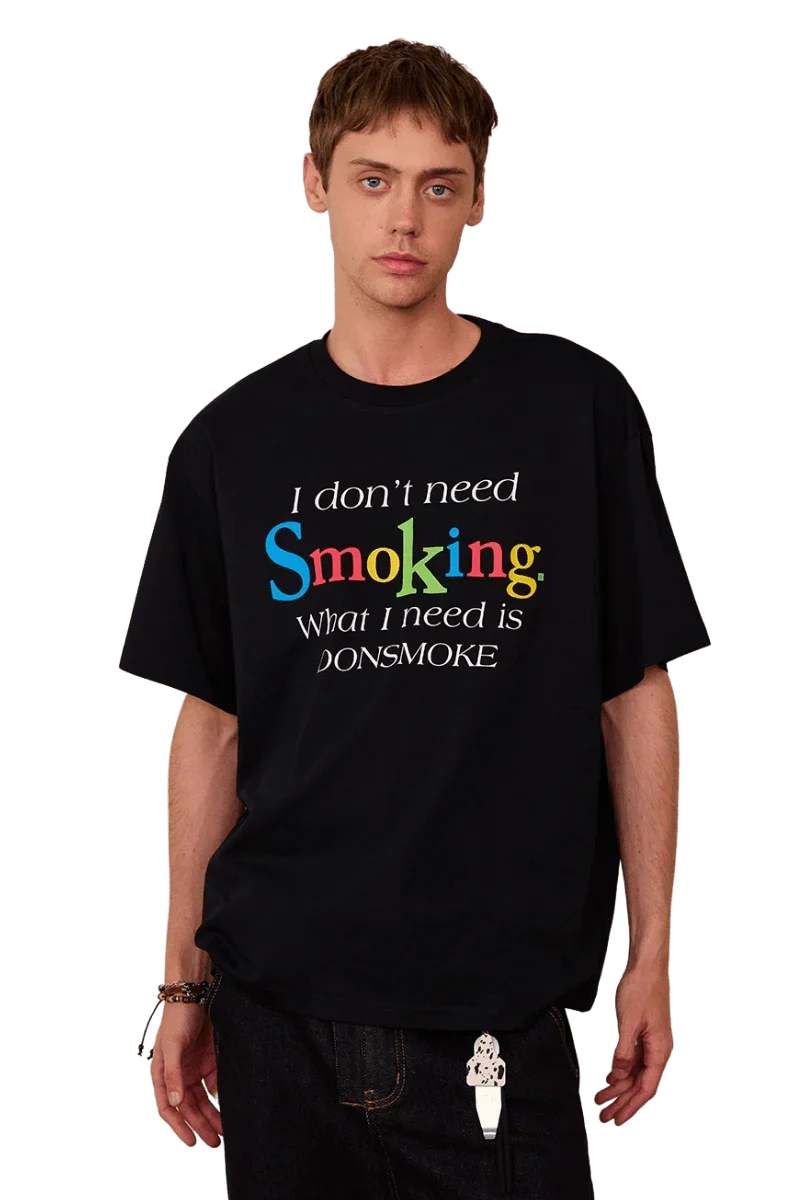 IDontSmoke Rainbow Slogan Tee
(Sorona Material) - ShaLaoBan