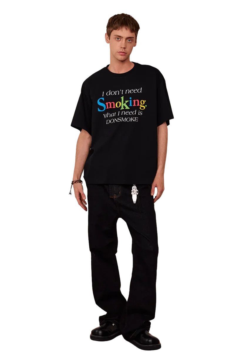 IDontSmoke Rainbow Slogan Tee
(Sorona Material) - ShaLaoBan