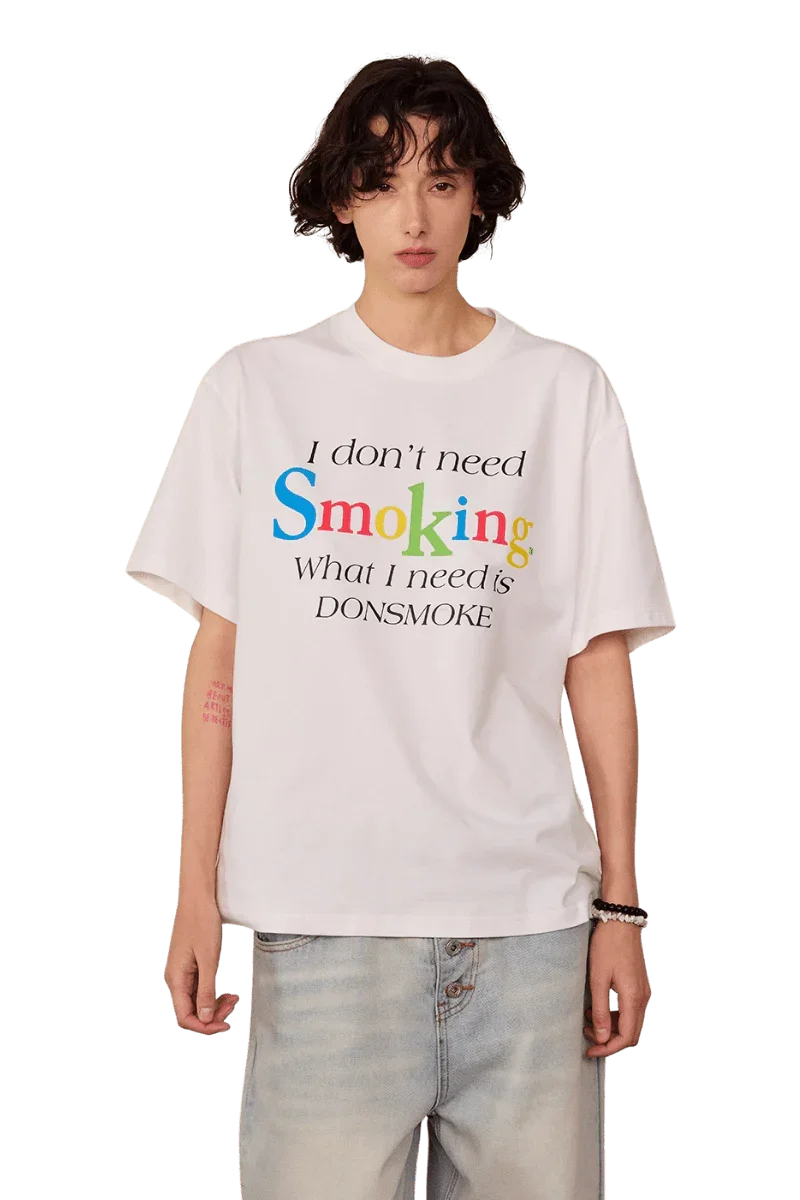 IDontSmoke Rainbow Slogan Tee
(Sorona Material) - ShaLaoBan
