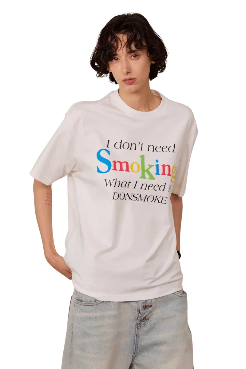 IDontSmoke Rainbow Slogan Tee
(Sorona Material) - ShaLaoBan