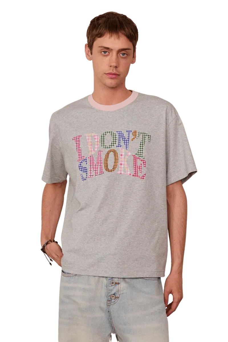 IDontSmoke Two Tone Plaid Logo Tee
(Sorona Material) - ShaLaoBan