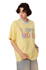 IDontSmoke Two Tone Plaid Logo Tee
(Sorona Material) - ShaLaoBan